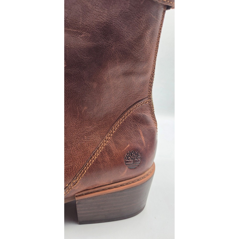 Timberland Sutherlin Bay Women's Boots 7.5 Brown Leather Slouch Zip A1SDE - Picture 9 of 13
